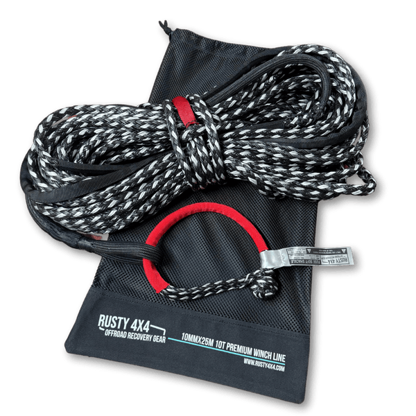 Premium 10-Ton Winch Line COMBO (10mm x 25 Meters) (21 000 LBS)